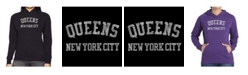 LA Pop Art Women's Word Art Hooded Sweatshirt -Popular Neighborhoods In Queens, Ny